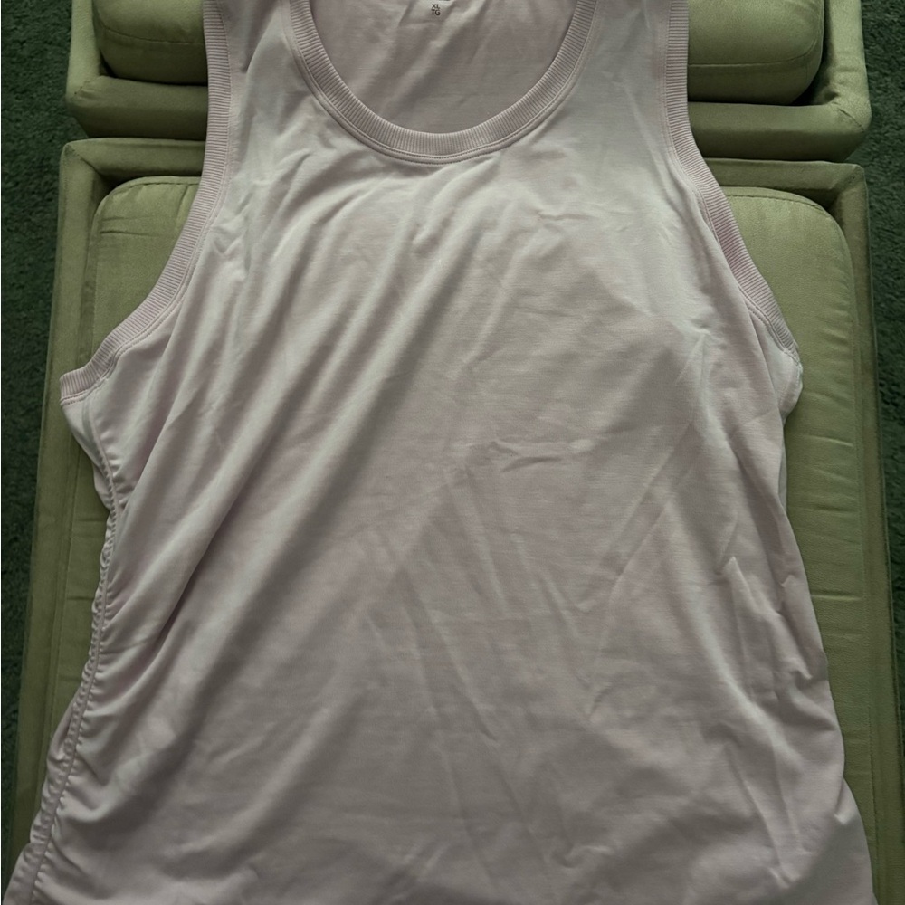 Athleta Light Pink Rouched Tank Top